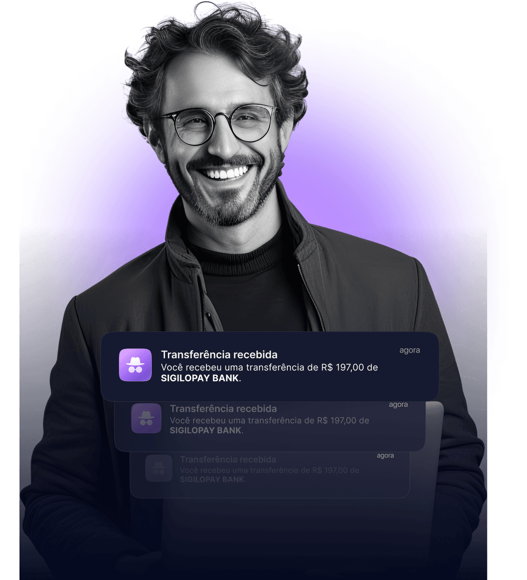 Person with transaction notifications